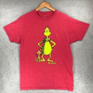 Dr Seuss The Grinch Max Dog Graphic TShirt Mens Medium Heather Red Christmas Tee